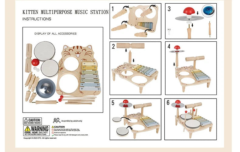 Orff instrument children's wooden percussion instrument xylophone Japanese style music toy birthday gift