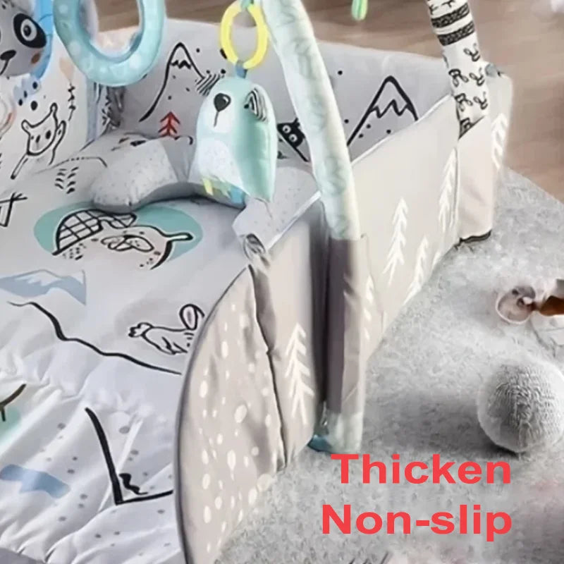 4in1 Baby Play Mat Thick Newborn Kids Activity Gym Crawling Blanket Infant Game Pad Fitness Carpet Early Education Toy Gift