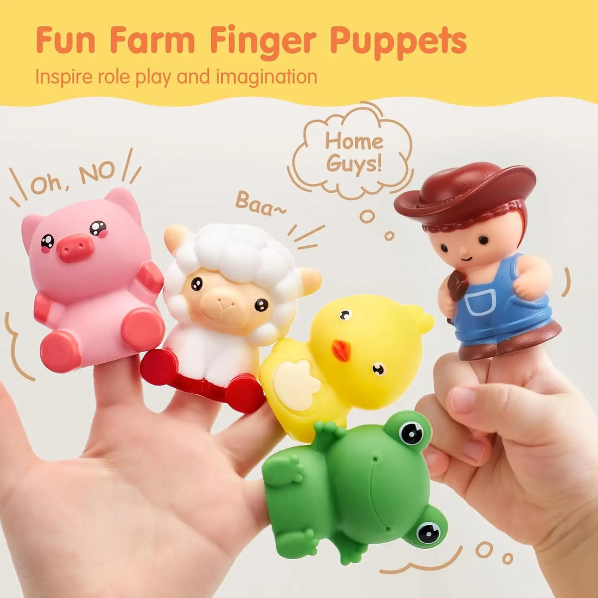Montessori Counting And Sorting Train Set With Farm Animal Puppets