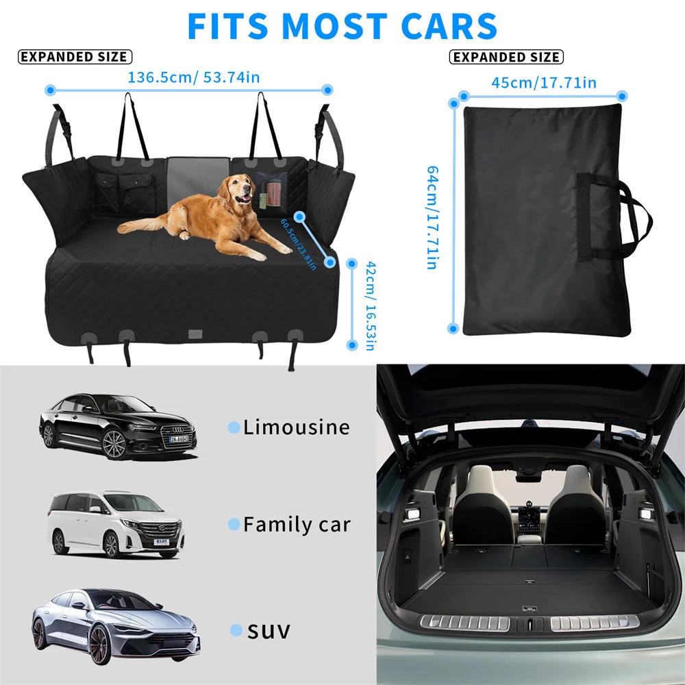 Waterproof Back Seat Extender Dog Car Seat Cover With Mesh