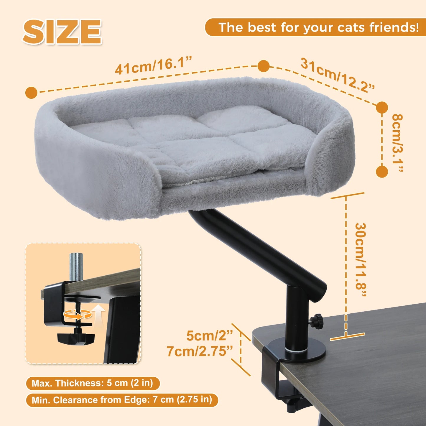 PAWZ Road Cat Desk Bed 360 Rotatable Cat Bed Stand