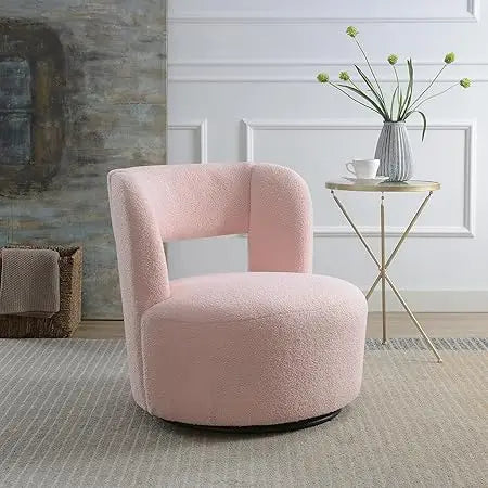 DAFIFY Teddy Fabric Swivel Accent Chair for Modern Living Room