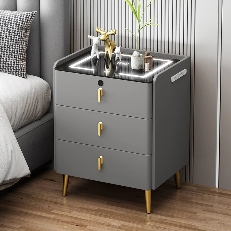 Modern Wooden Smart Bedside Table With Hidden Secret Compartment