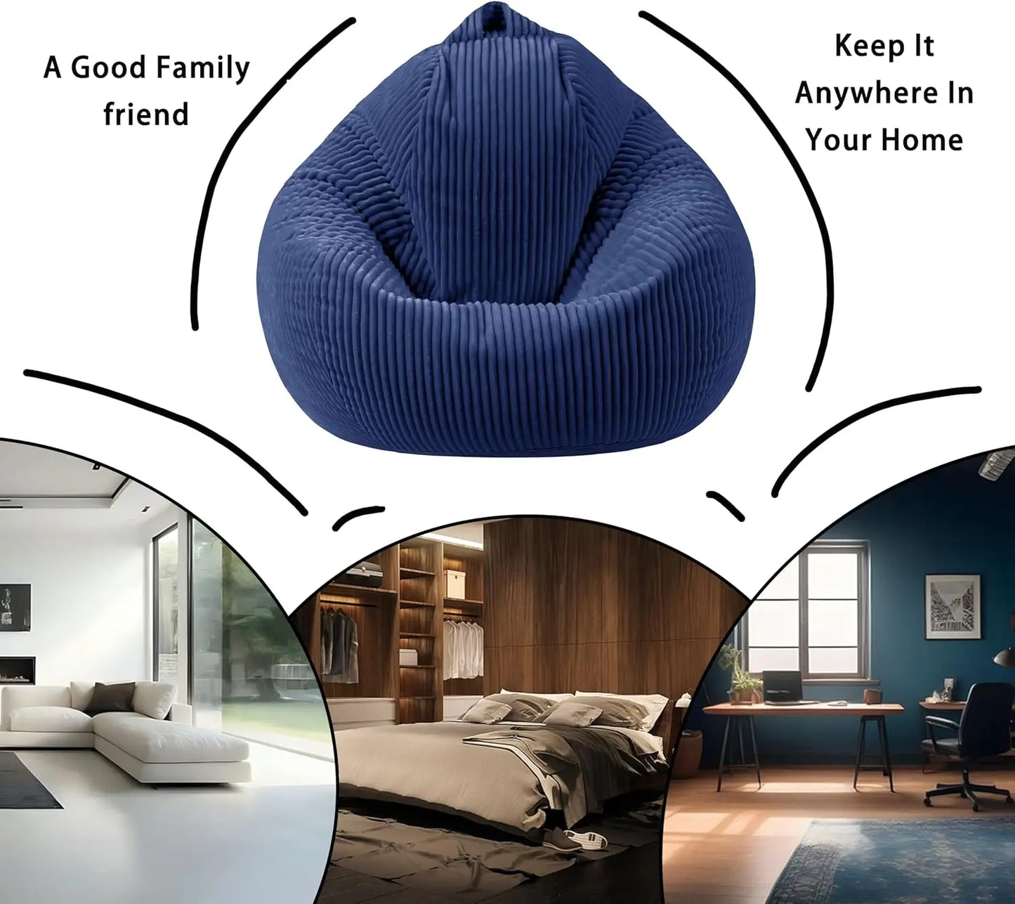 XMSJ Memory Foam Bean Bag Chair for Kids and Teens