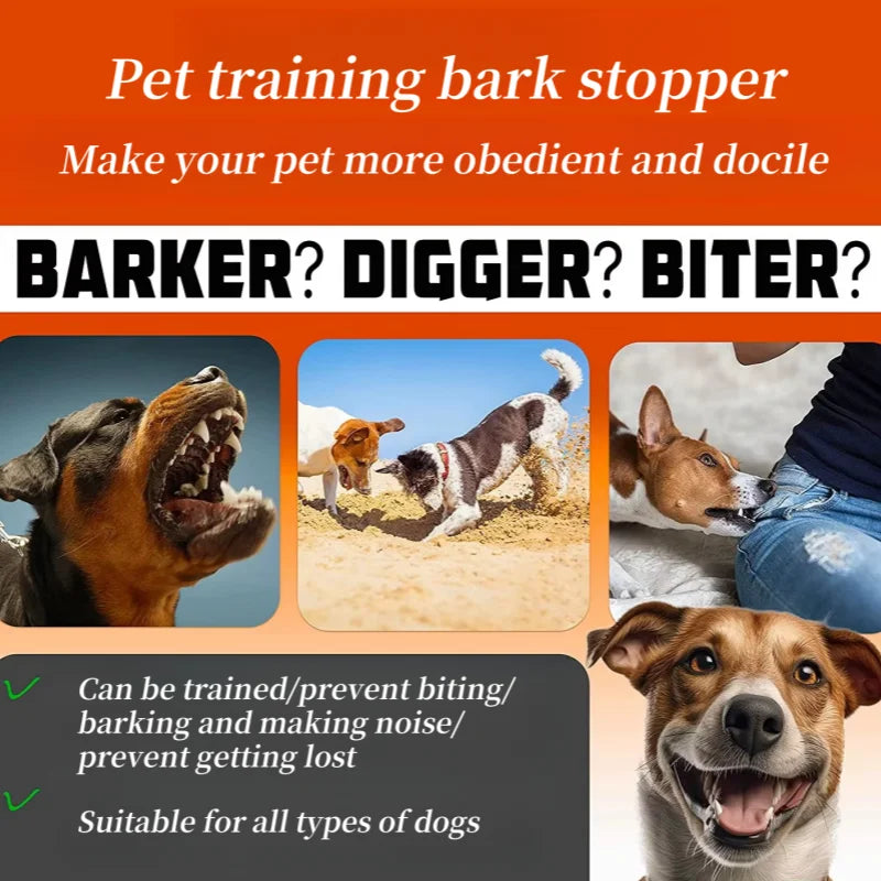 Waterproof Dog Bark Collar Rechargeable Anti Bark Training Collar