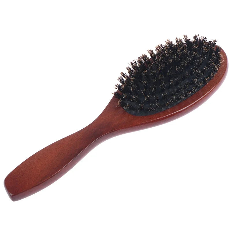 Boar Bristle Hair Brush Women Combs for Wood HairBrush Detangle Straightener Comb Barber Accessories