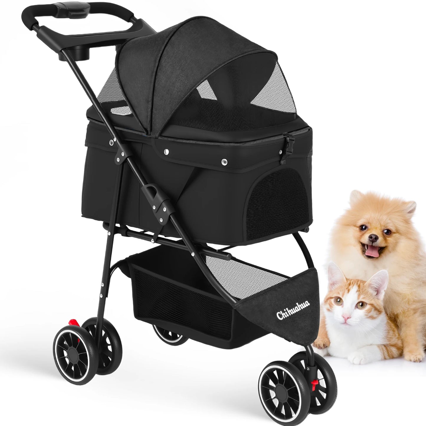 Chihuahua Brand Pet Stroller for Small Dogs and Cats Foldable
