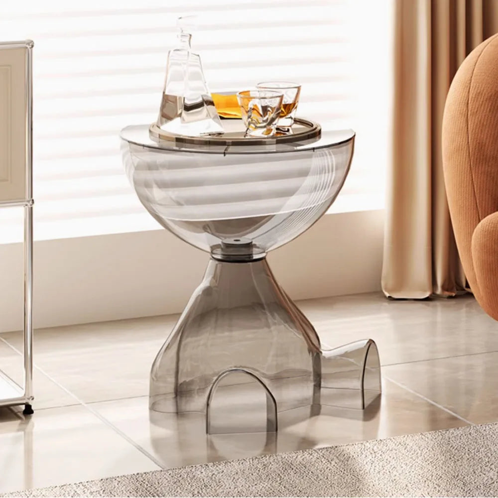 Plastic Round Coffee Table Modern Minimalist Living Room End Table
