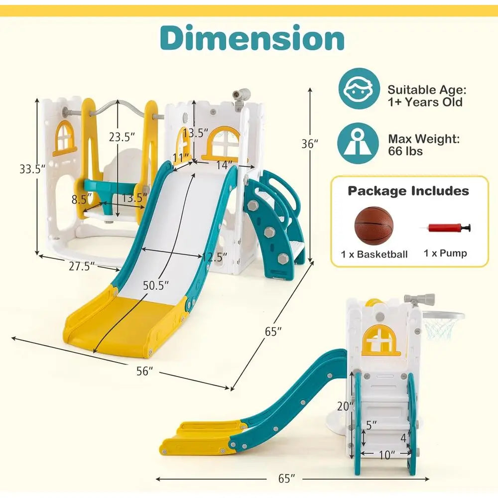 OLOEY 7 In 1 Toddler Swing and Slide Castle Climber