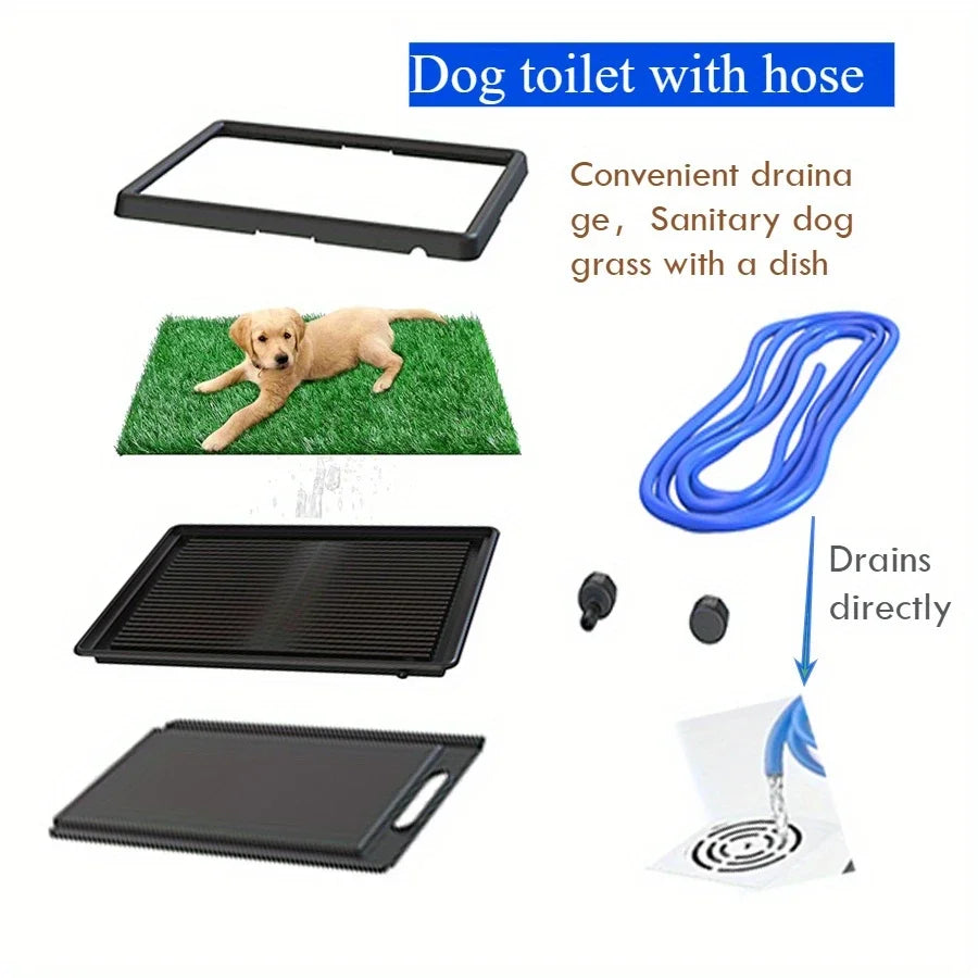 Portable Dog Toilet With Artificial Turf Three Layer System Detachable