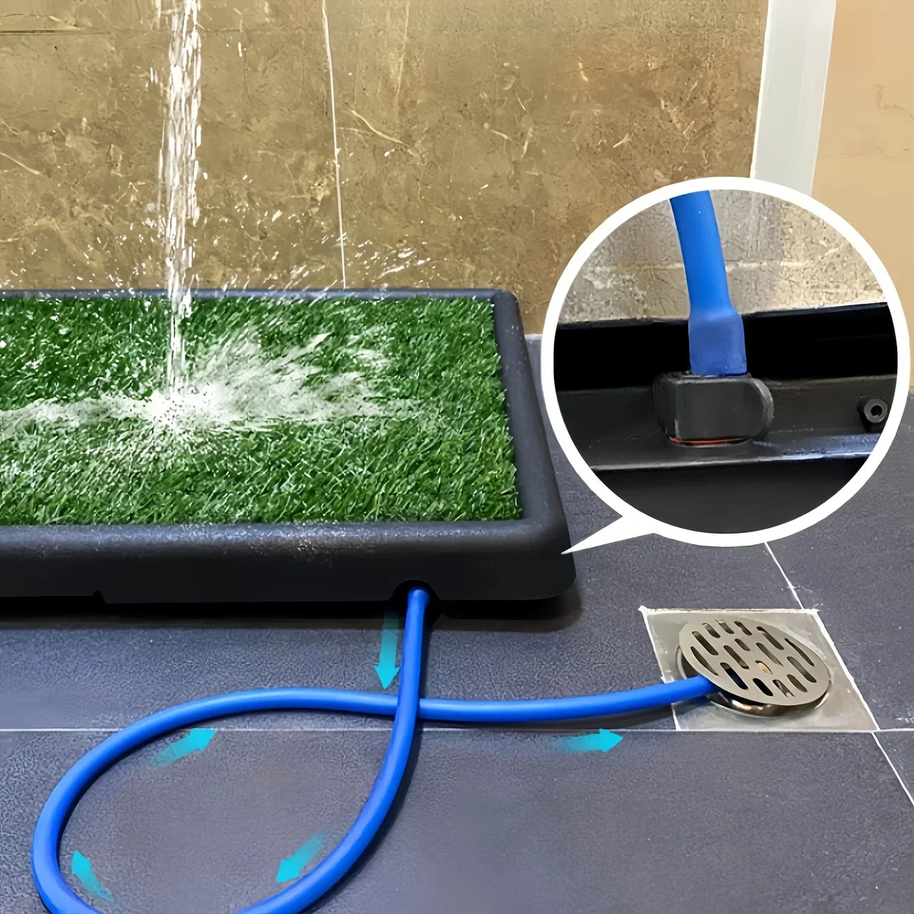 Portable Dog Toilet With Artificial Turf Three Layer System Detachable
