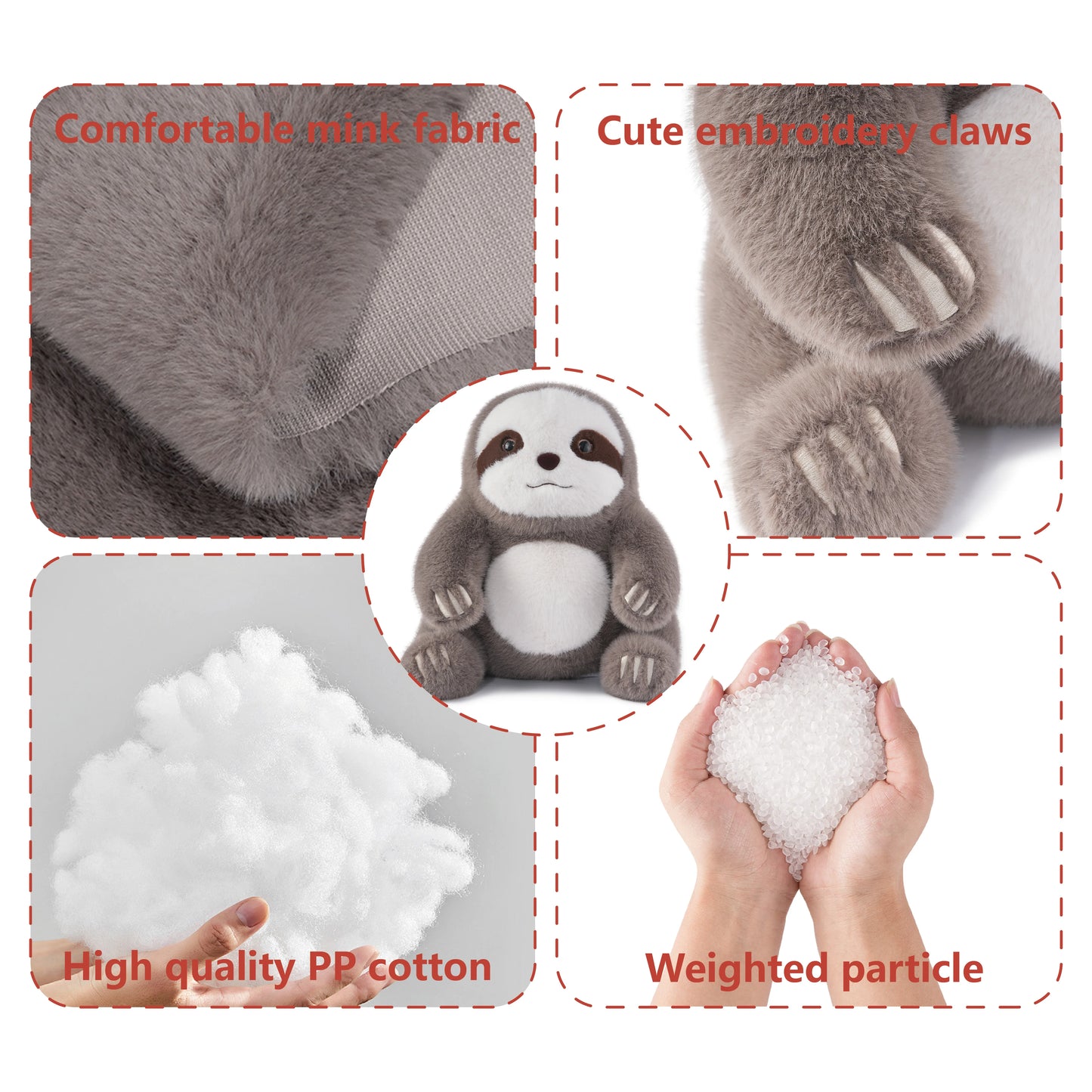 Niuniu Daddy Weighted Sloth Stuffed Animal Plush For Anxiety Relief