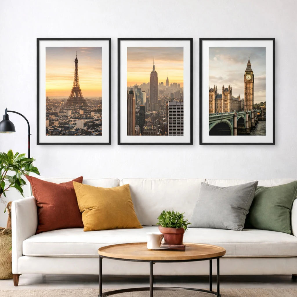 Aluminum Modern Picture Frames Set for Wall Art Mats