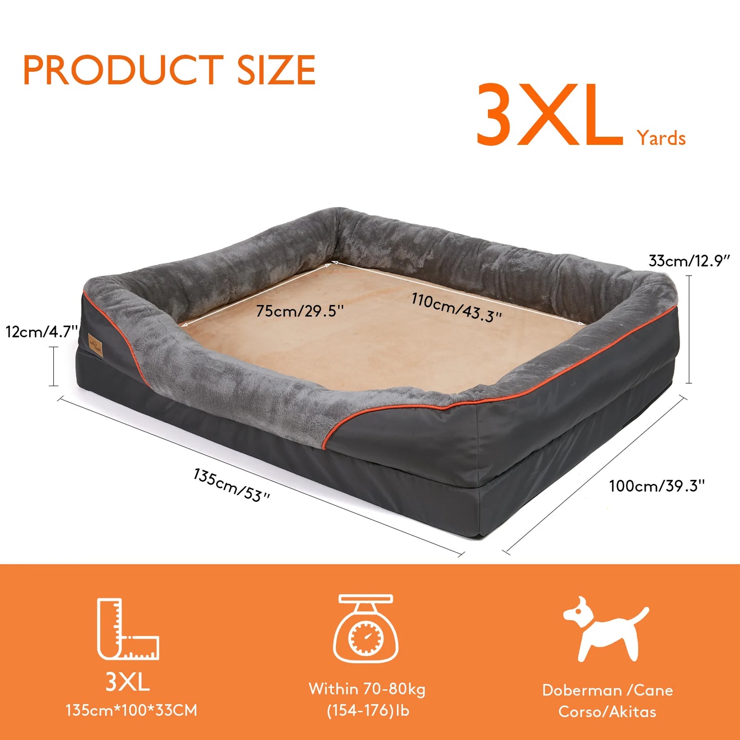 BINGOPAWCN Dog Bed Anti Allergy Warm Fleece With Washable Cover
