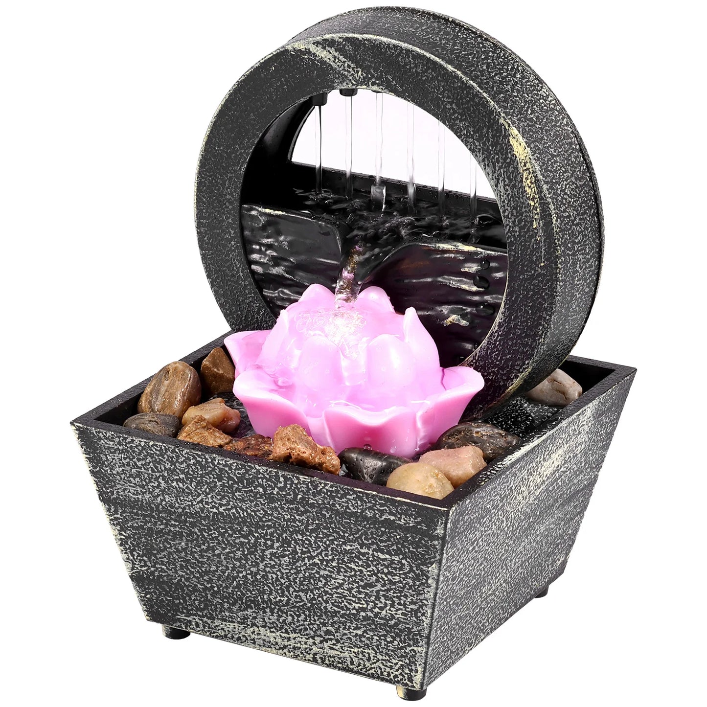 Tabletop Waterfall Fountain Lights For Relaxation And Meditation