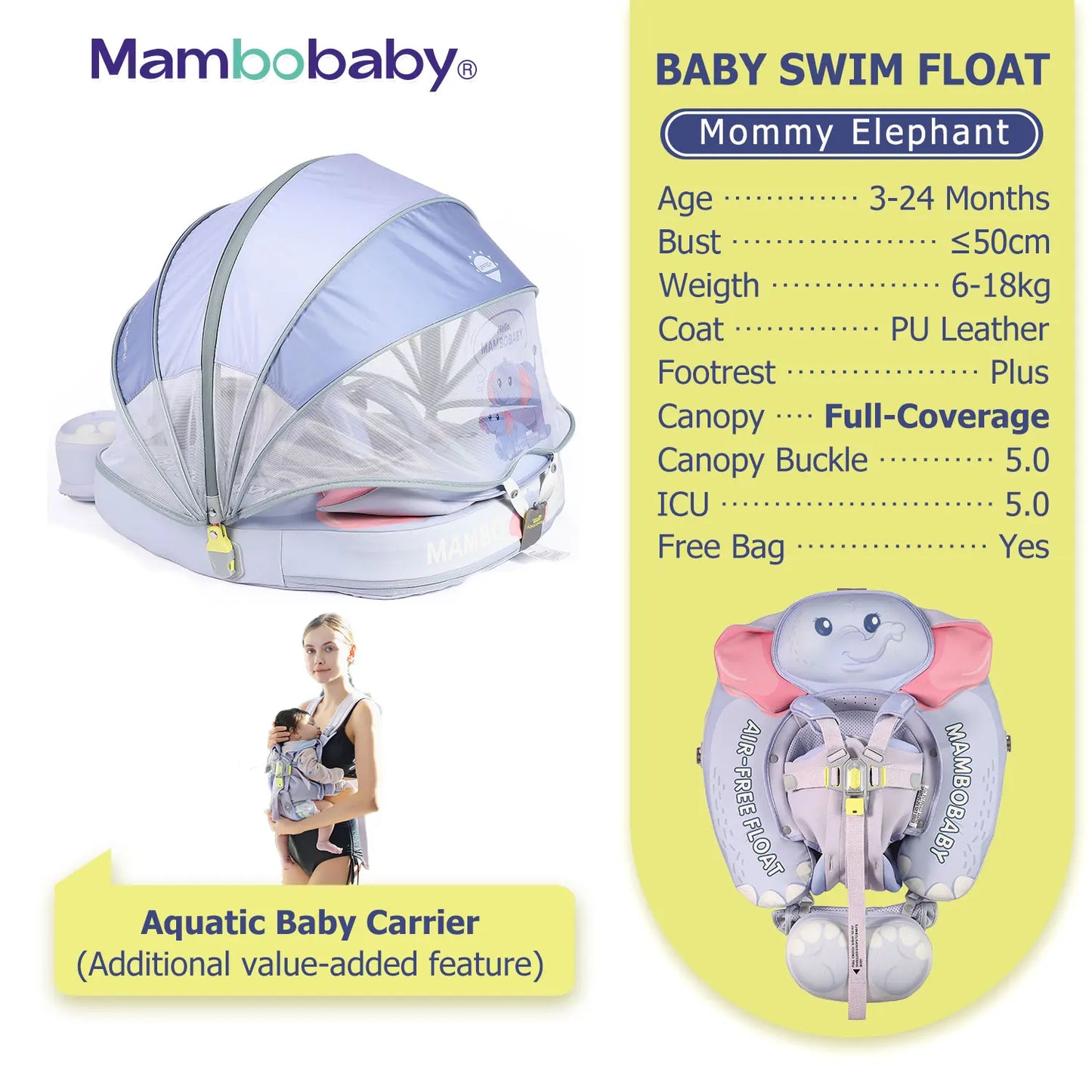 Mambobaby Baby Pool Float Vip 5 Dropshipping Blackproof Pool Mat For Infant Non-Inflatable Natation Buoy With Parasol Beach Toys