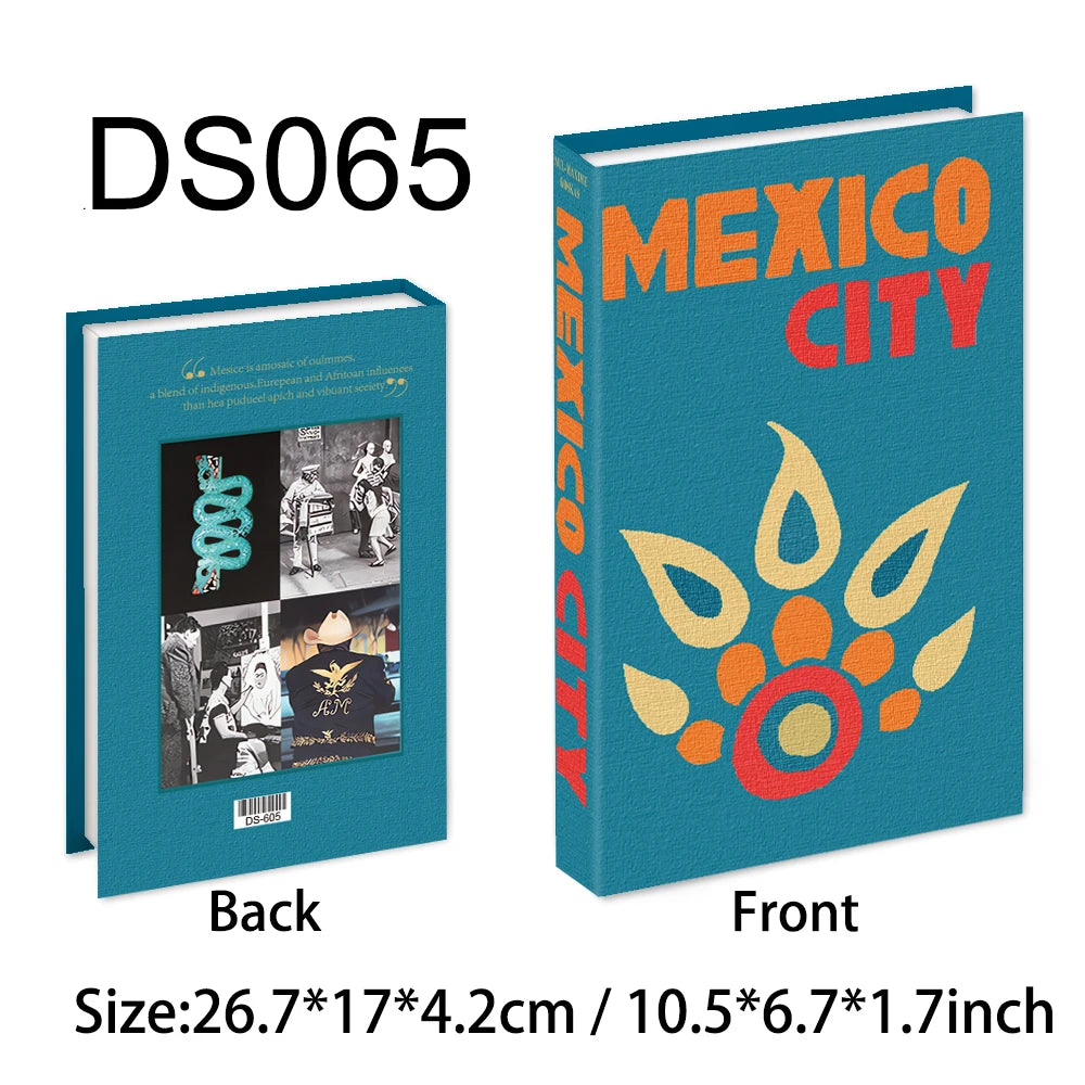 Travel Series Fake Book Decor For Living Room Display Box