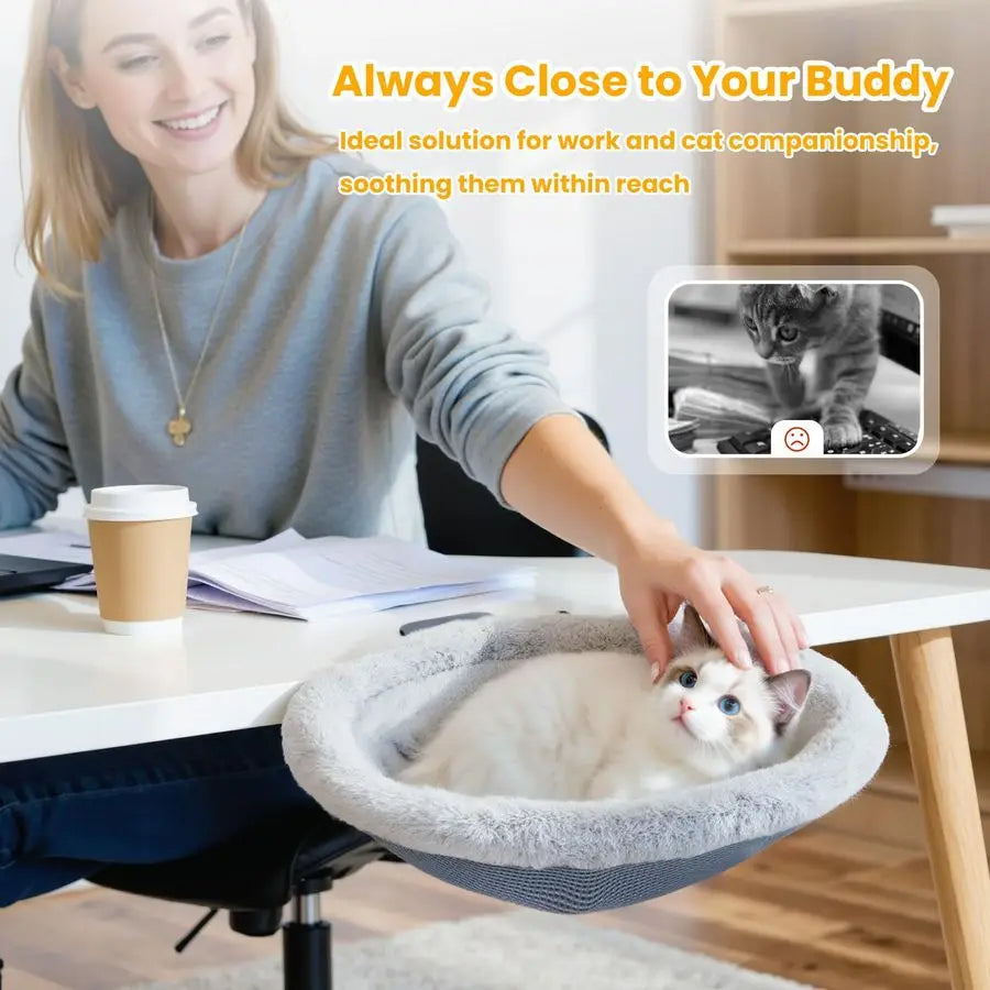 Cat Desk Bed Sunken Hammock With Steel Clamp Holds Up 40 Lbs