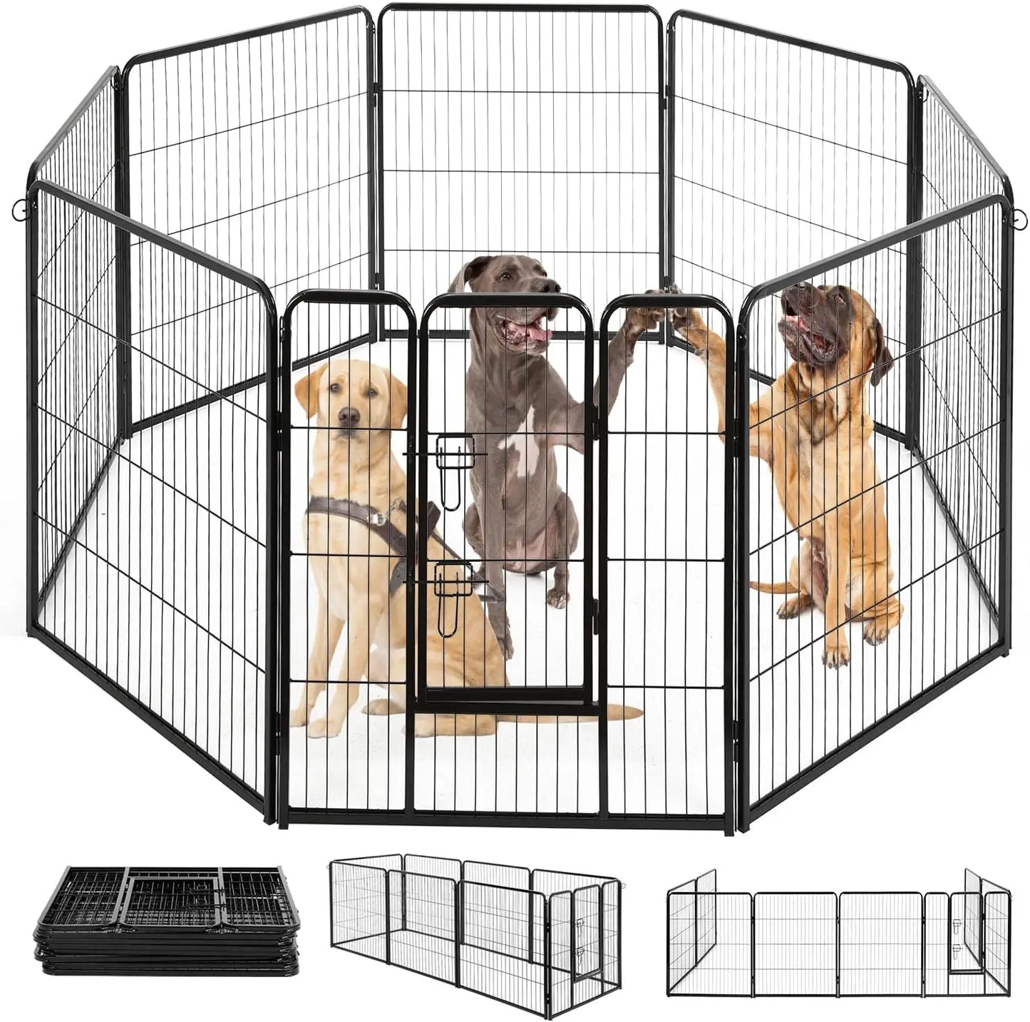 Dog Playpen Heavy Duty Metal Exercise Pen Indoor Outdoor