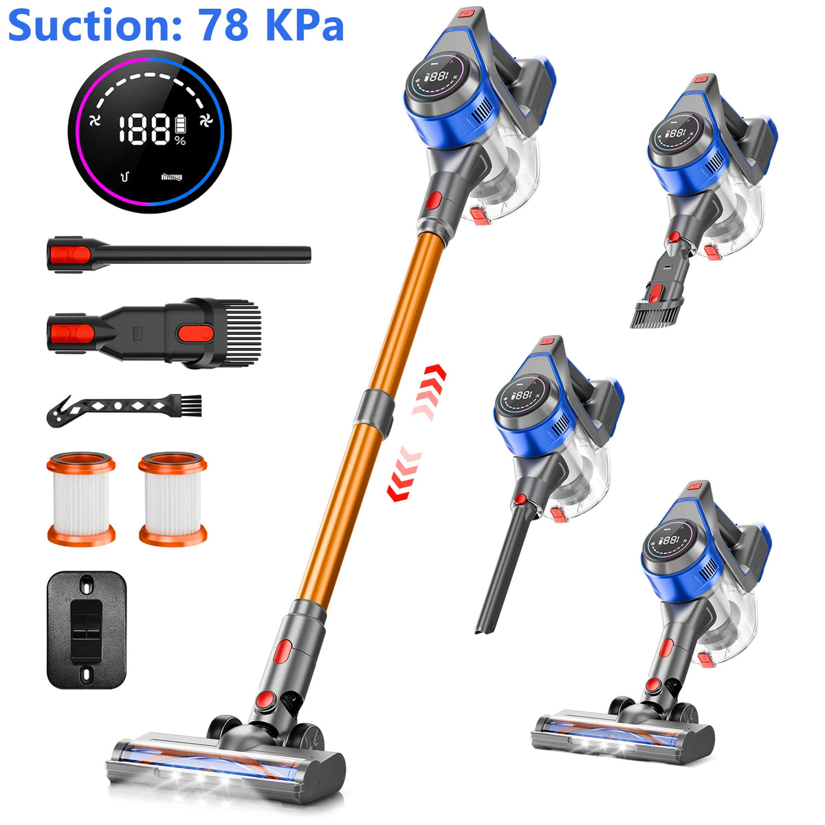 Honki Cordless Wet Dry Handheld Vacuum Cleaner For Pet Hair