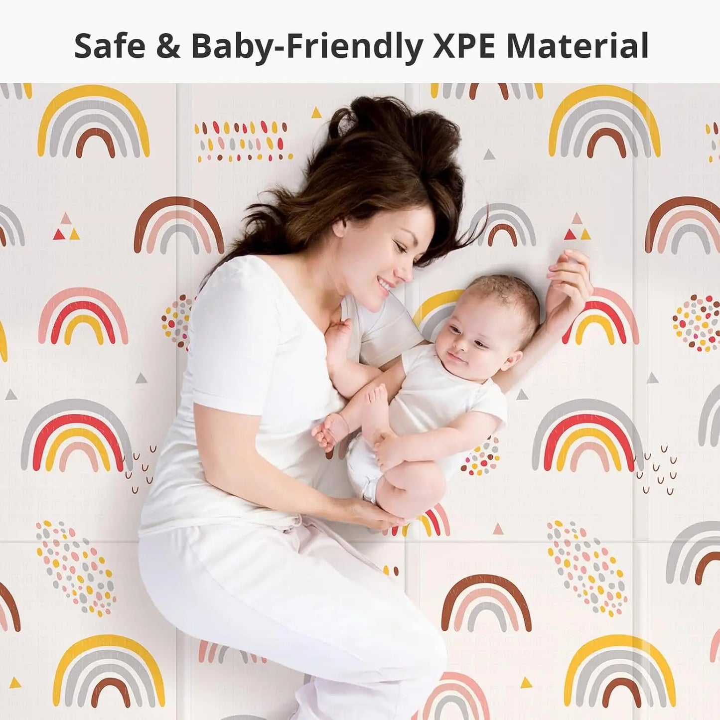 Foldable Baby Play Mat, PIGLOG 50x50 Playpen Mat, Safe Foam Playmat for Tummy Time, Waterproof Playmats for Babies and Toddlers