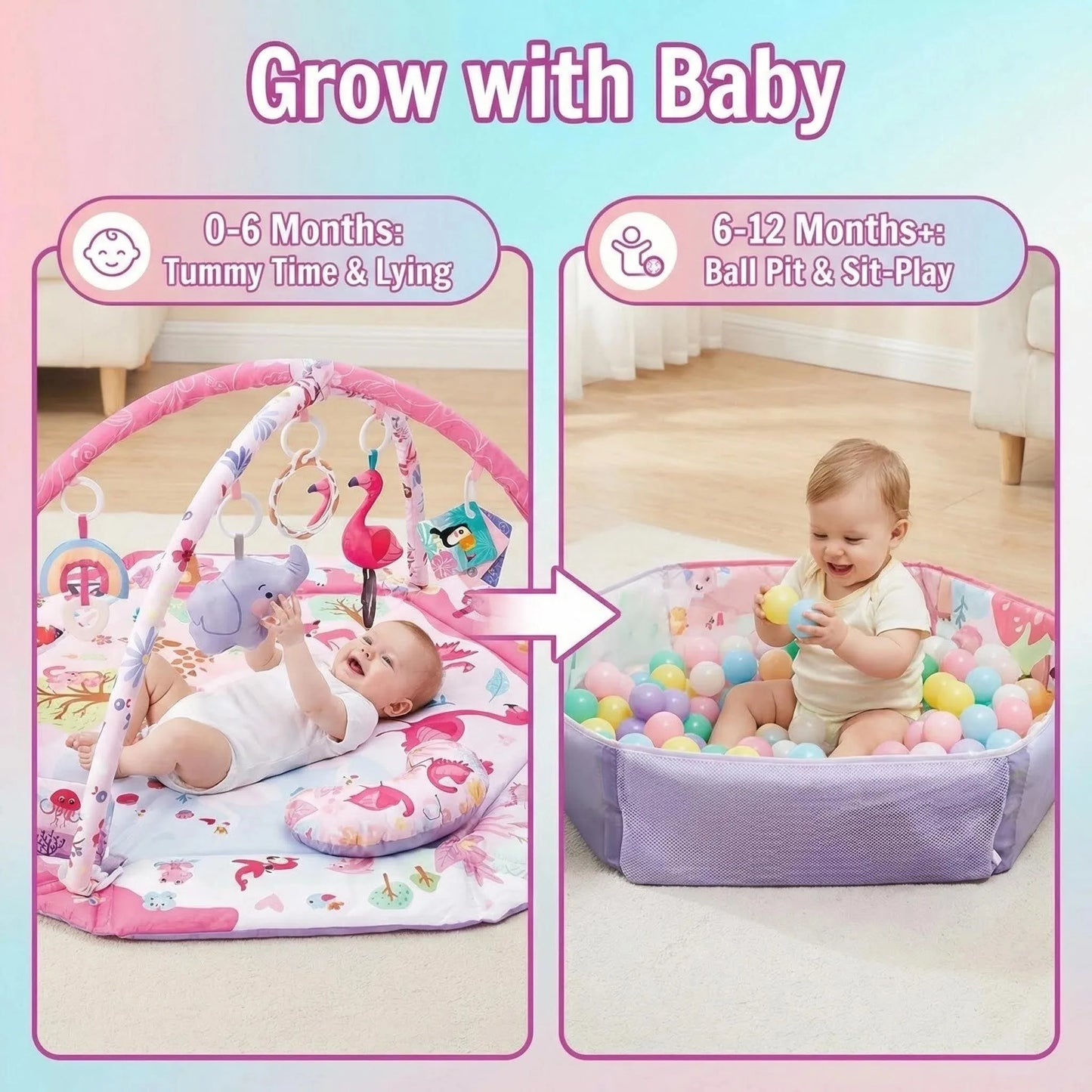 8in1 Children Play Mat With Ball Baby Rack Crawling Blanket Educational Infant Fitness Frame Play Rug Kids Activity Gym Mat Toys