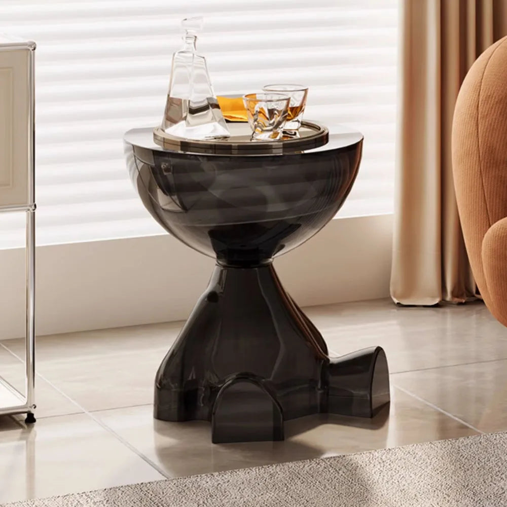 Plastic Round Coffee Table Modern Minimalist Living Room End Table