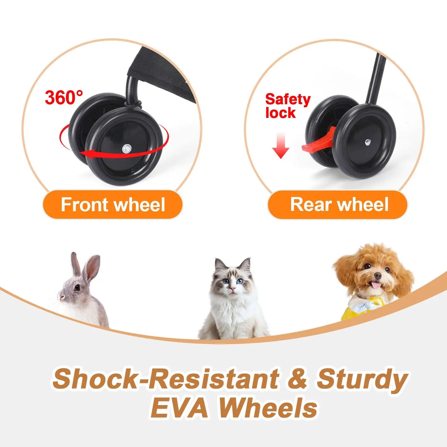 Travel Portable Dog Stroller for Small Dogs and Cats