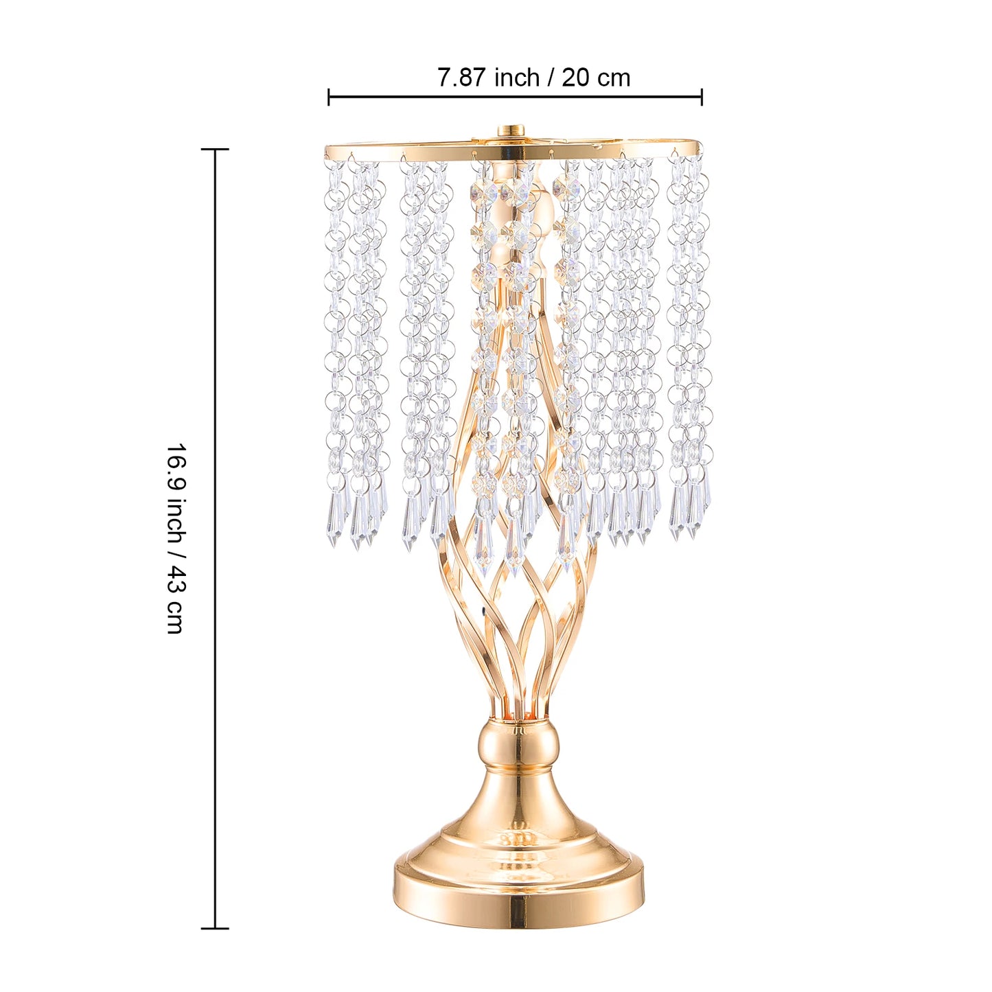 NONECN Crystal Wedding Flower Stand Metal Centerpiece Vase And Holders