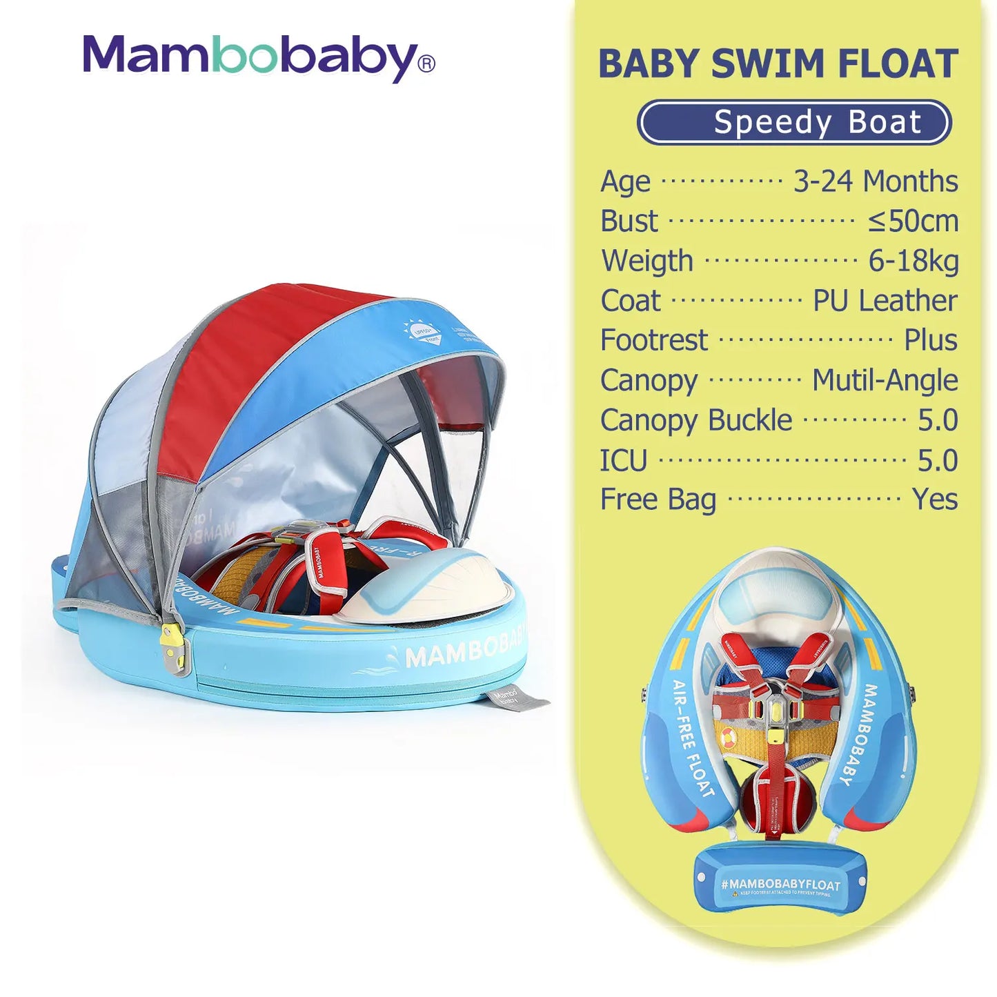 Mambobaby Baby Pool Float Vip 5 Dropshipping Blackproof Pool Mat For Infant Non-Inflatable Natation Buoy With Parasol Beach Toys