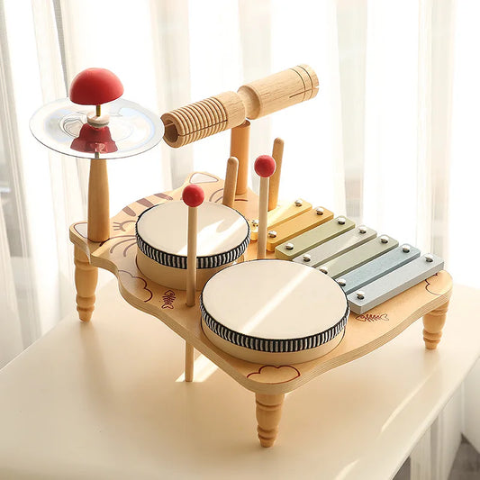 Orff instrument children's wooden percussion instrument xylophone Japanese style music toy birthday gift