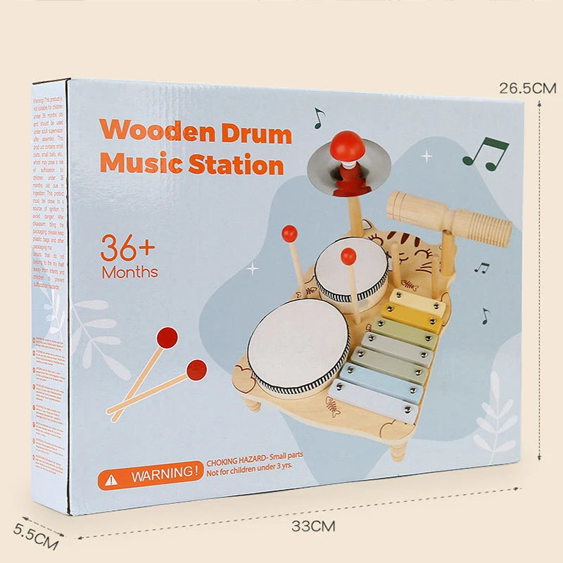 Orff instrument children's wooden percussion instrument xylophone Japanese style music toy birthday gift