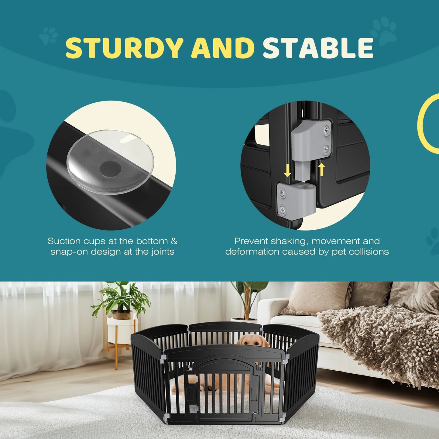 JHK Plastic Dog Playpen Portable Indoor Outdoor Fence