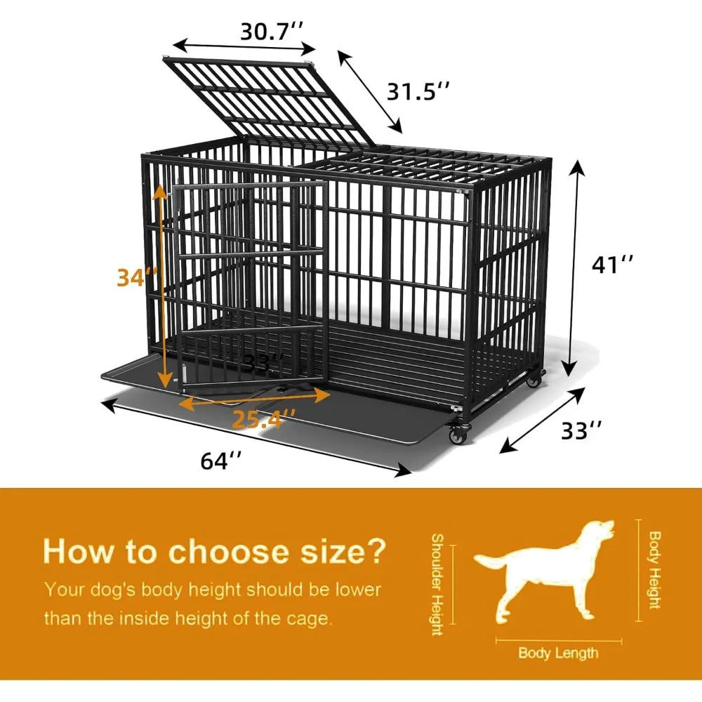 Heavy Duty Dog Crate For Giant Dogs Lockable Top Access