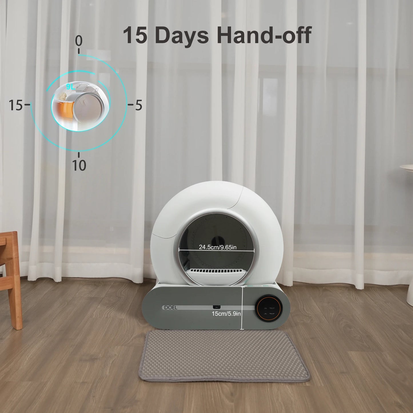 DOEL Self Cleaning Cat Litter Box With App Control