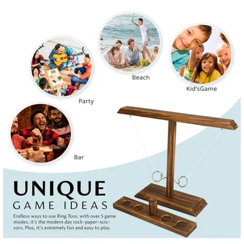 Wooden Ring Toss Drinking Game Board For Parties And Outdoor Fun