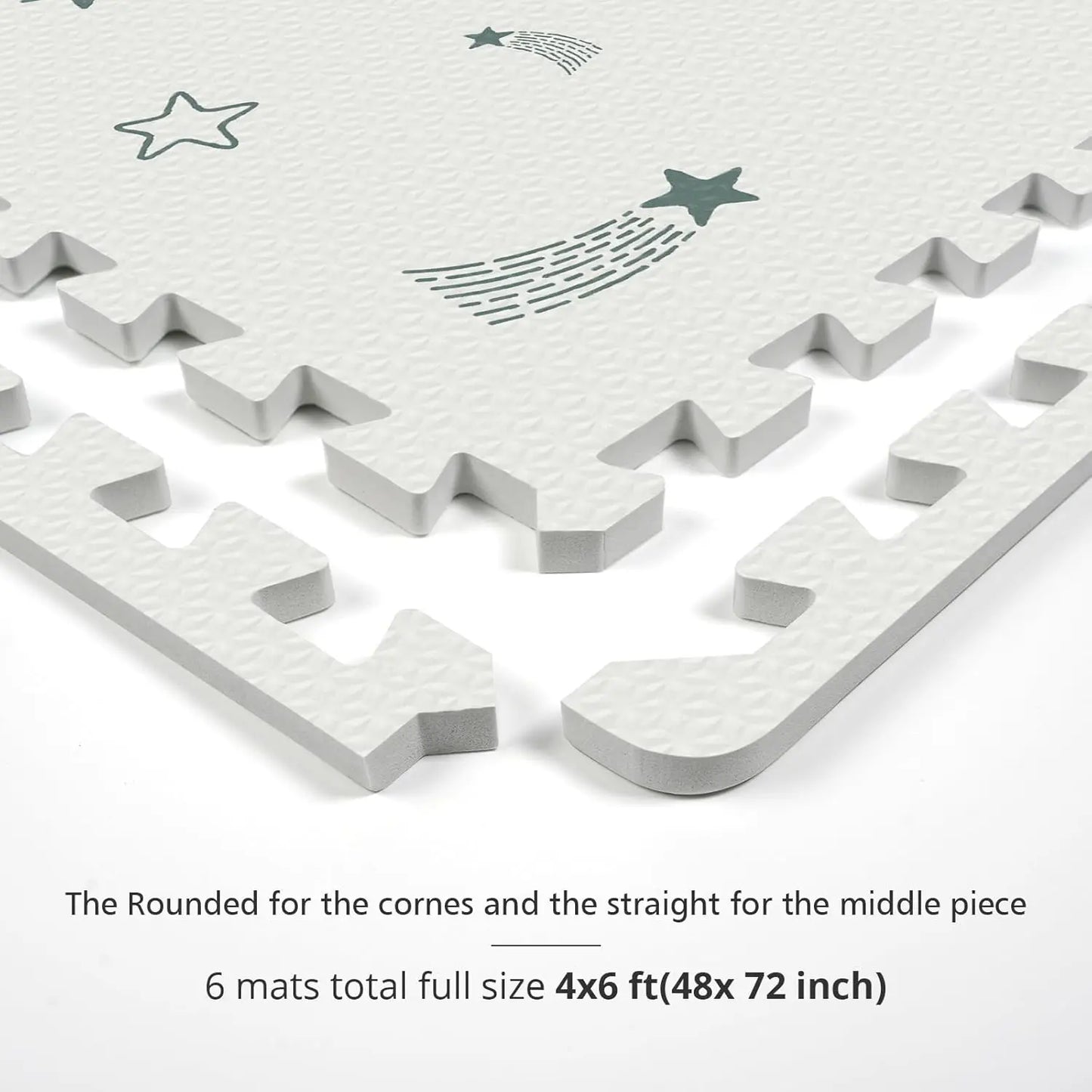Baby Foam Play Mat, 72x48 Crawling Mat, Floor Mats for Kids for Baby with Interlocking Floor Tiles, Toddler Play Mats for Indoor