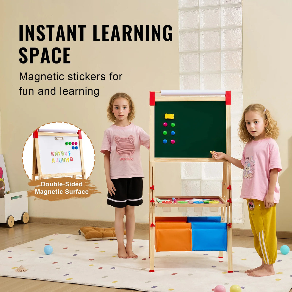 SucceBuy Magnetic Drawing Board Easel for Kids Educational Art Toy