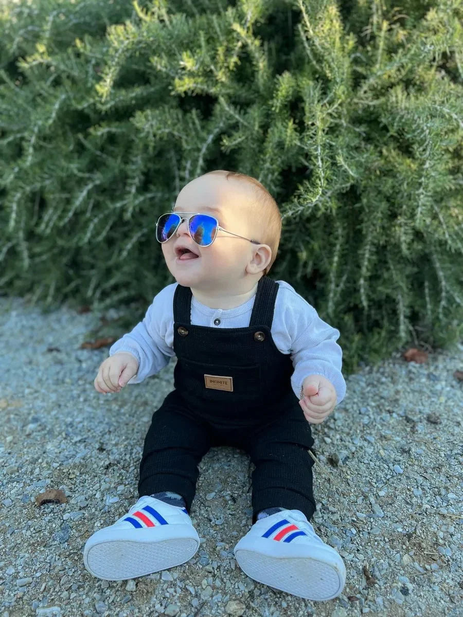 2 Pack Infant Baby Boy Overalls Clothes Solid Color Pocket Suspender Pants Jumpsuit