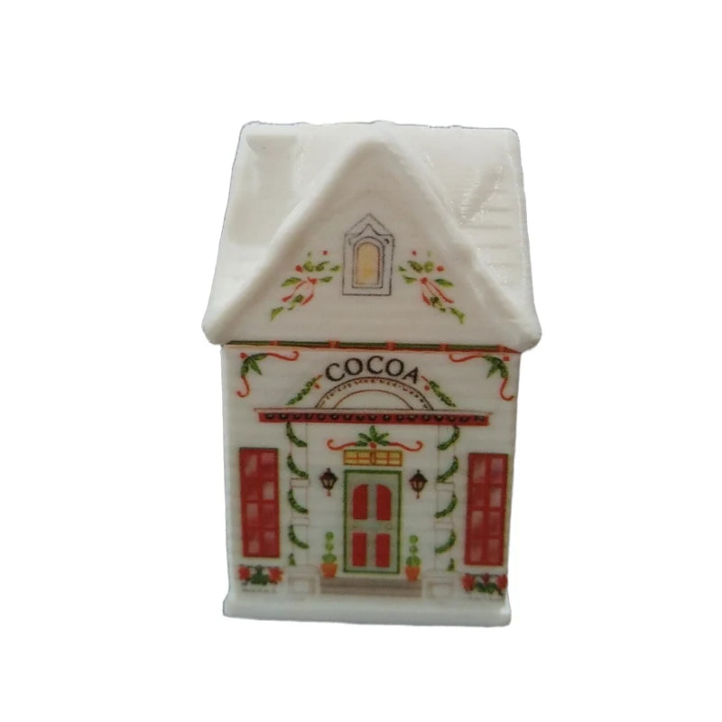 Cute Cartoon Holiday Village Spice House Ornament Mini Gingerbread Jars Decor
