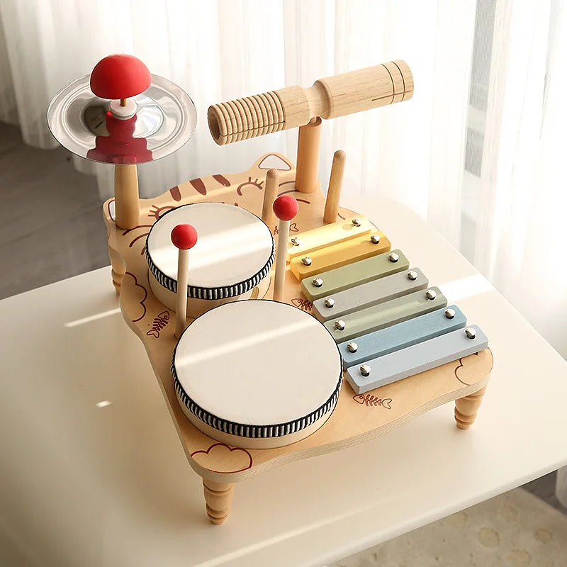 Orff instrument children's wooden percussion instrument xylophone Japanese style music toy birthday gift