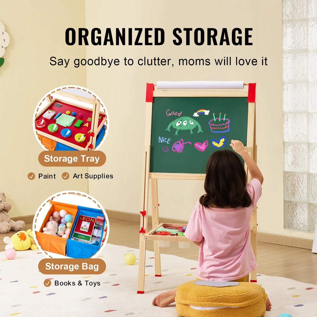 SucceBuy Magnetic Drawing Board Easel for Kids Educational Art Toy