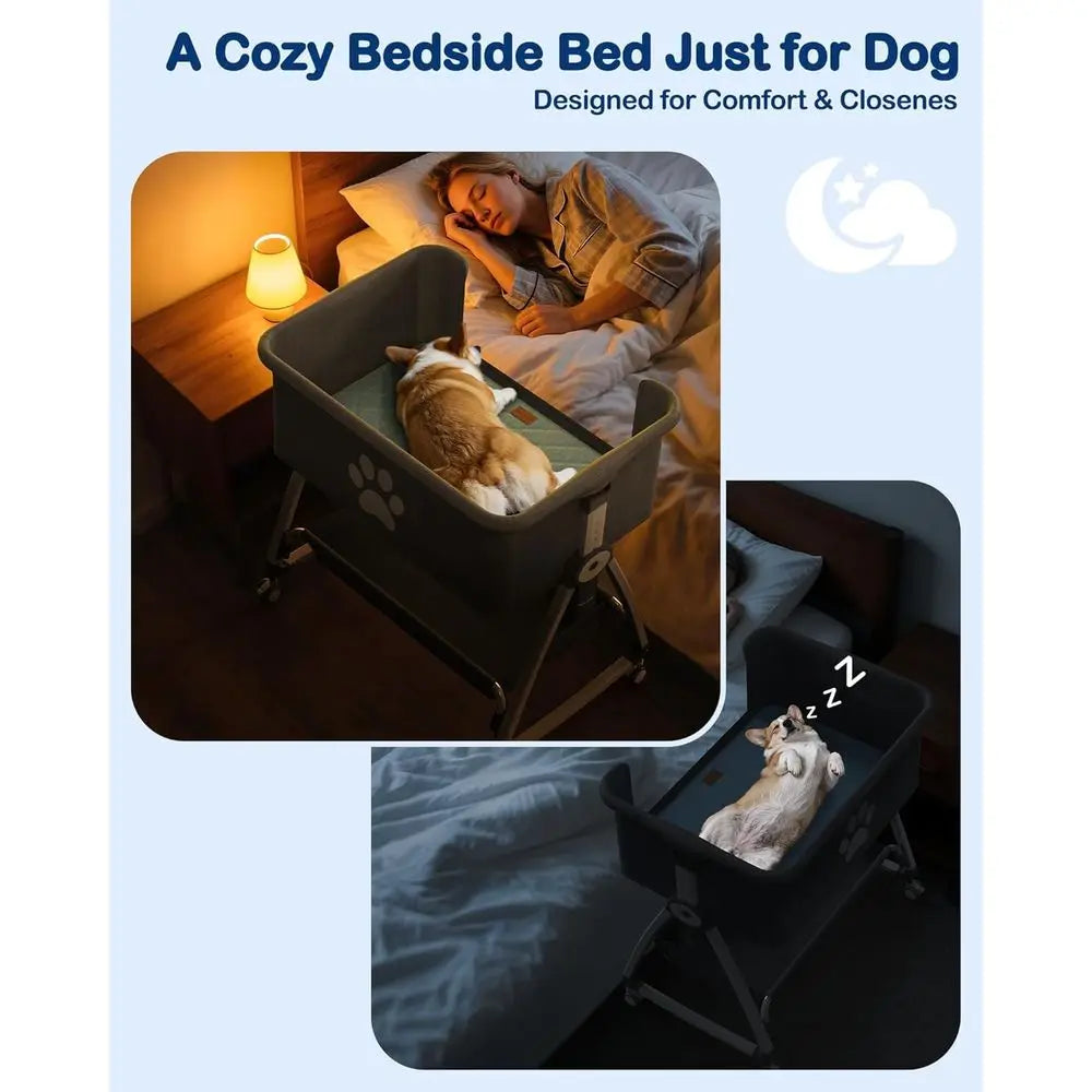 Elevated Adjustable Pet Bed With Removable Cover Dogs And Cats