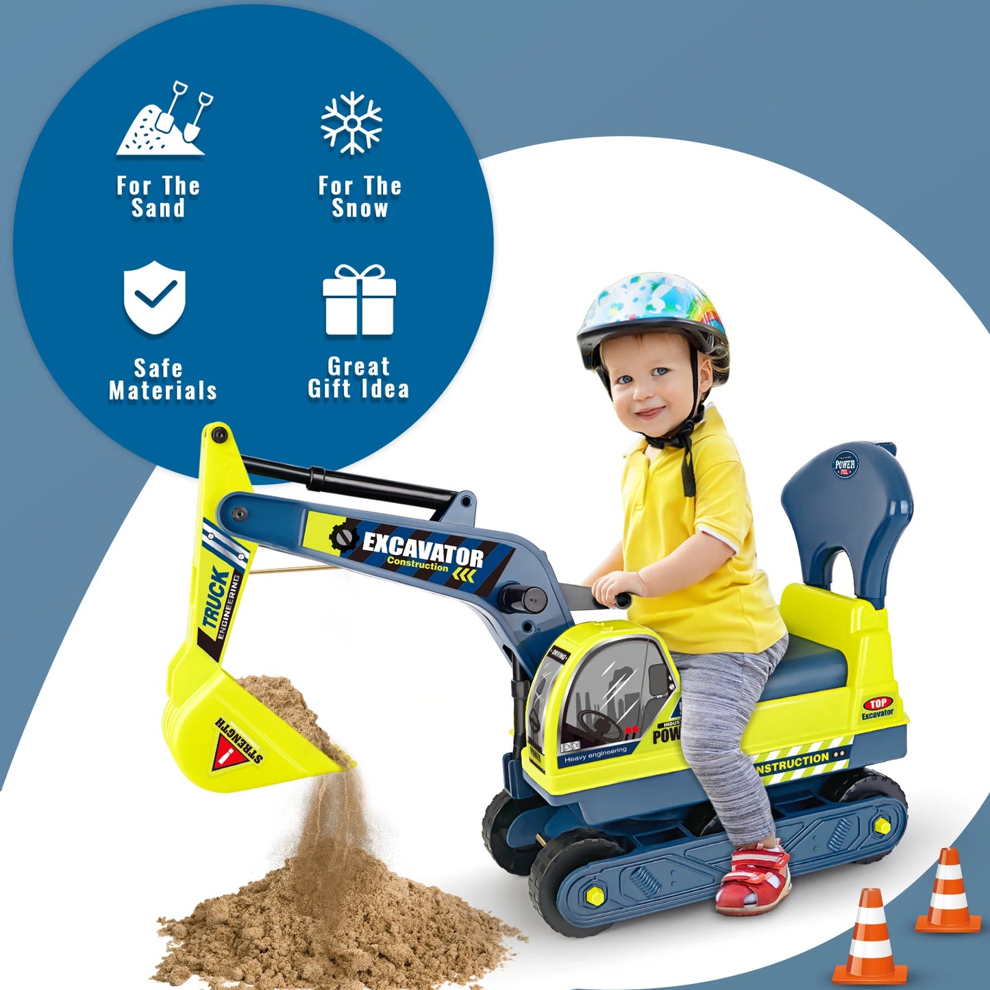 Manual Ride-On Toy Car For Indoor Use With Safety Bumper Gift For Kids