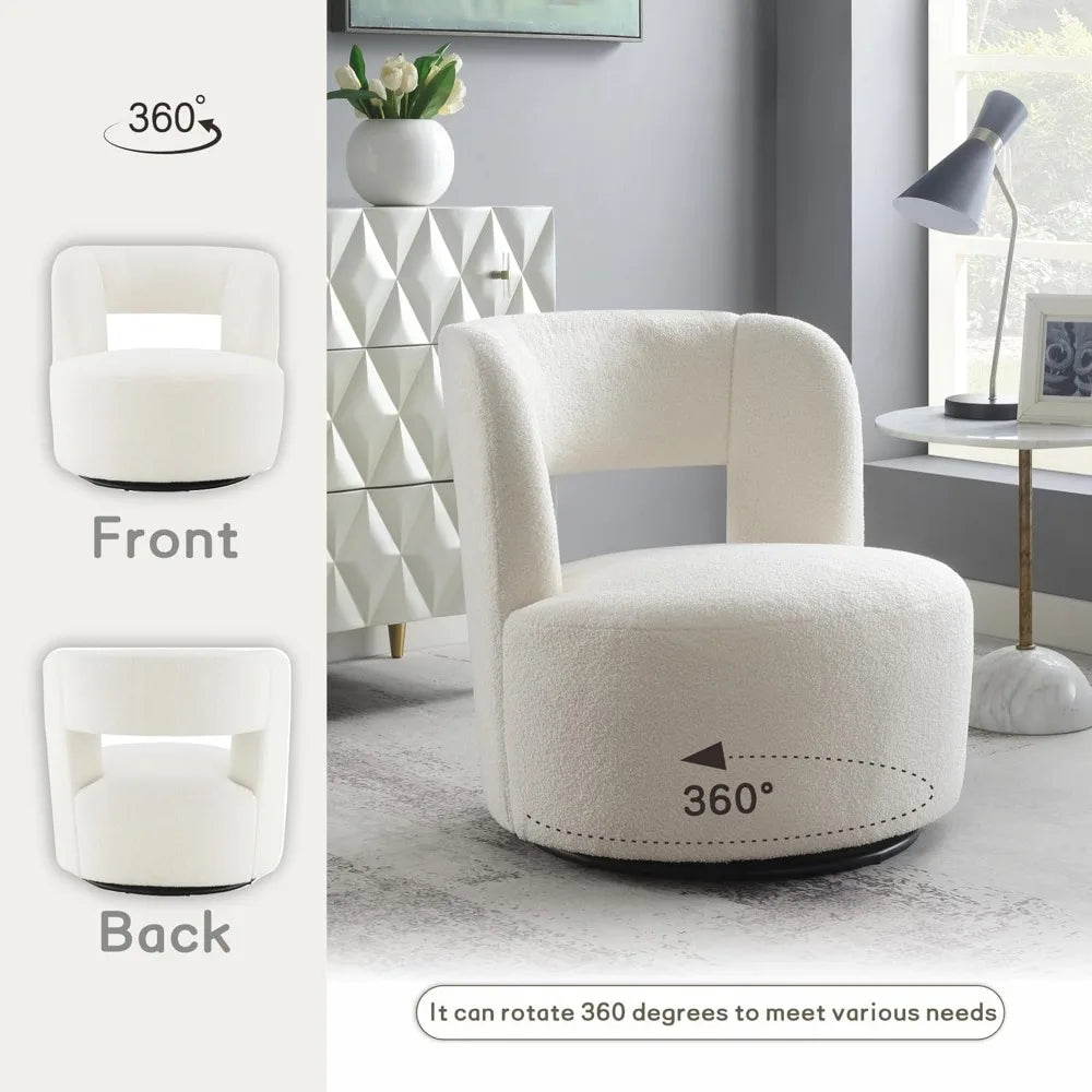 DAFIFY Teddy Fabric Swivel Accent Chair for Modern Living Room