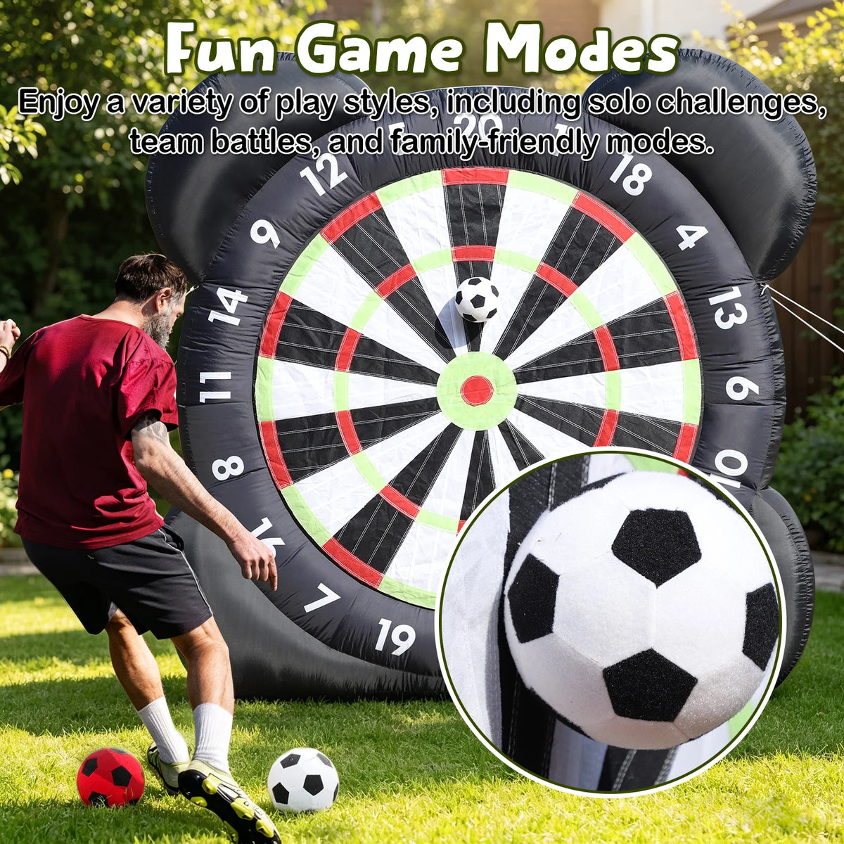Giant Inflatable Soccer Dart Board Game With Sticky Balls Outdoor