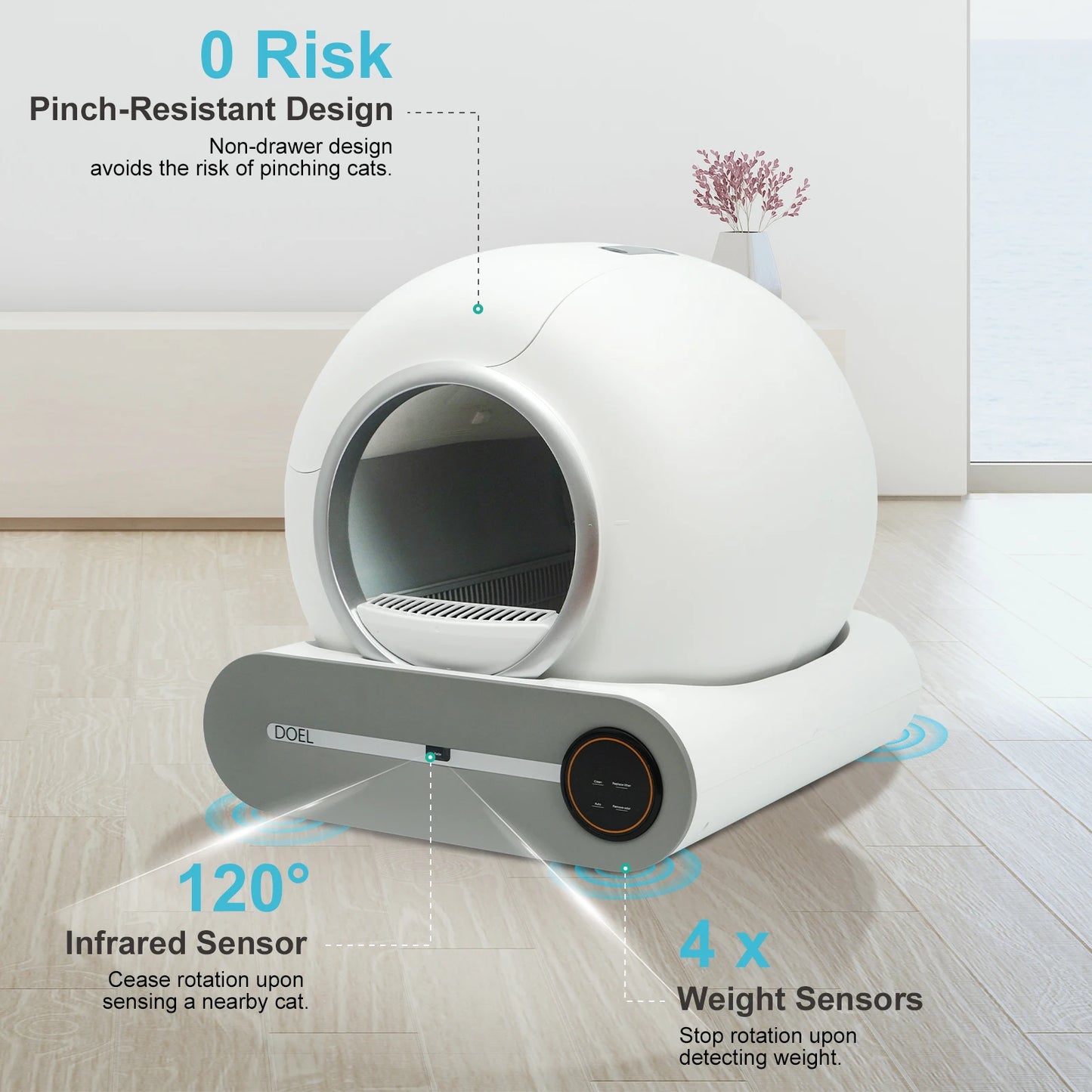 DOEL Self Cleaning Cat Litter Box With App Control