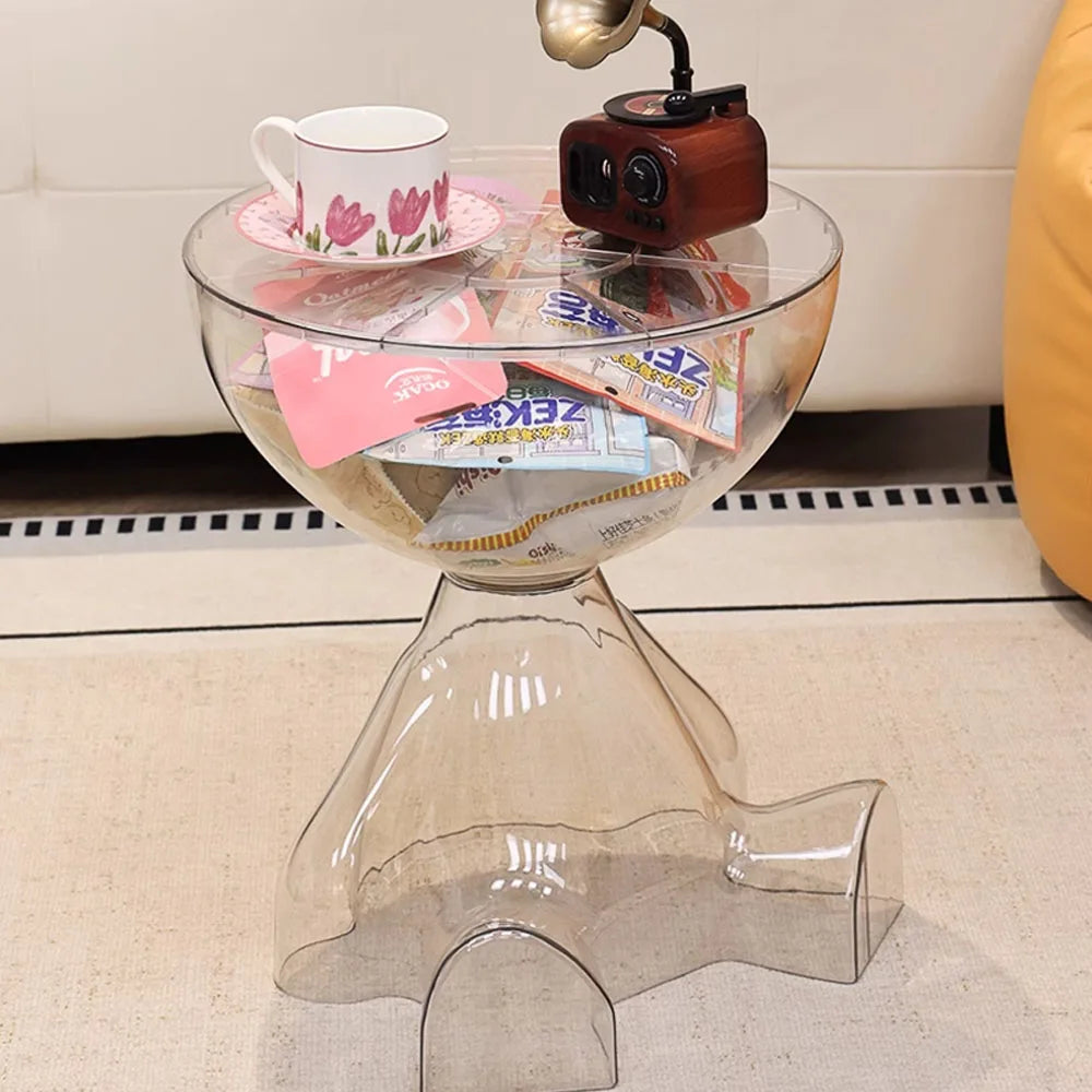 Plastic Round Coffee Table Modern Minimalist Living Room End Table