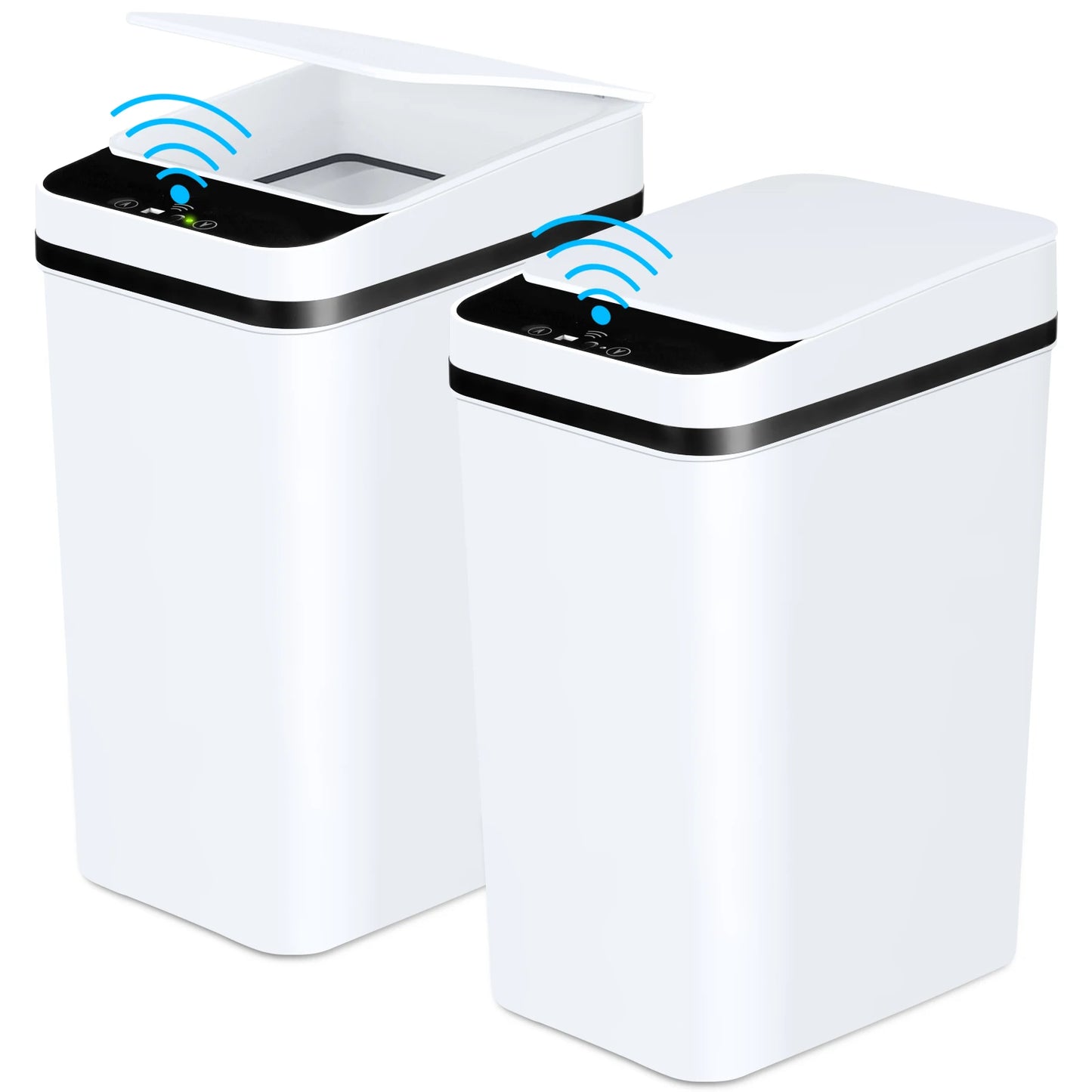 NONECN 2 Pack Touchless Motion Sensor Trash Cans With Lid