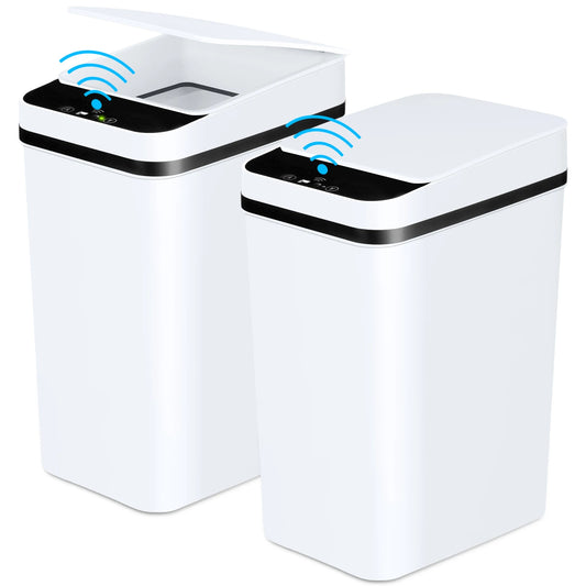 NONECN 2 Pack Touchless Motion Sensor Trash Cans With Lid